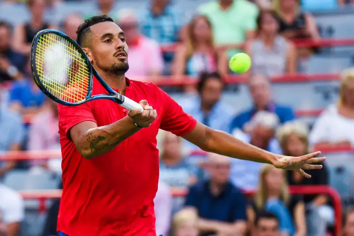 Nick Kyrgios (AUS) during his third round match at ATP Coupe Rogers on August 10, 2017, at Uniprix Stadium in Montreal, QC