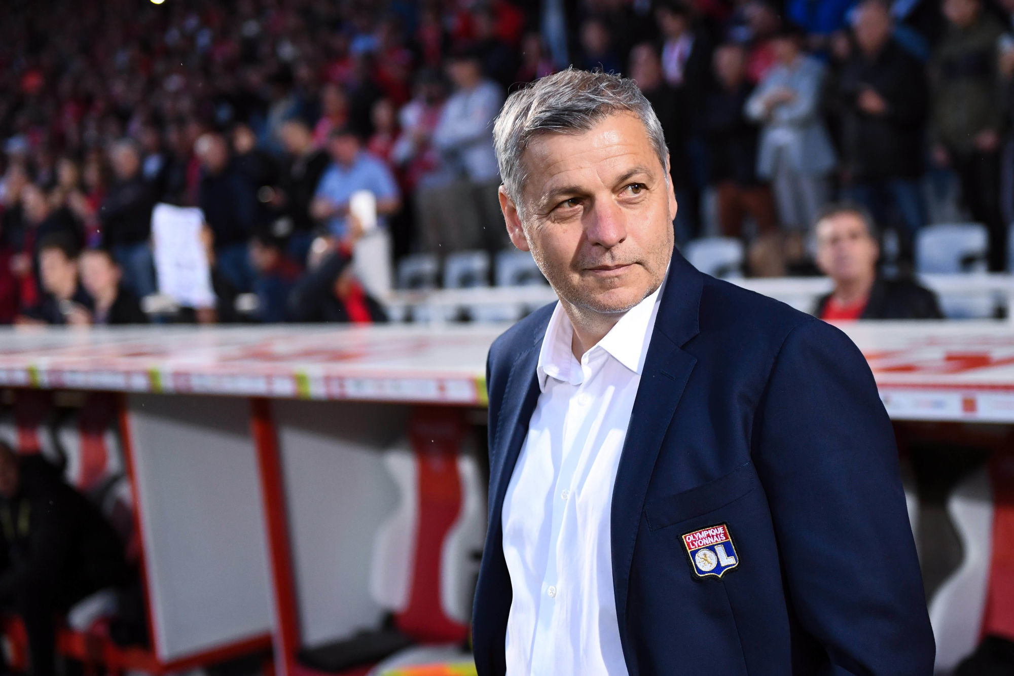 Bruno Genesio head coach of Lyon during the Ligue 1 match between Nimes and Lyon on May 24, 2019 in Nimes, France. (Photo by Alexandre Dimou/Icon Sport)