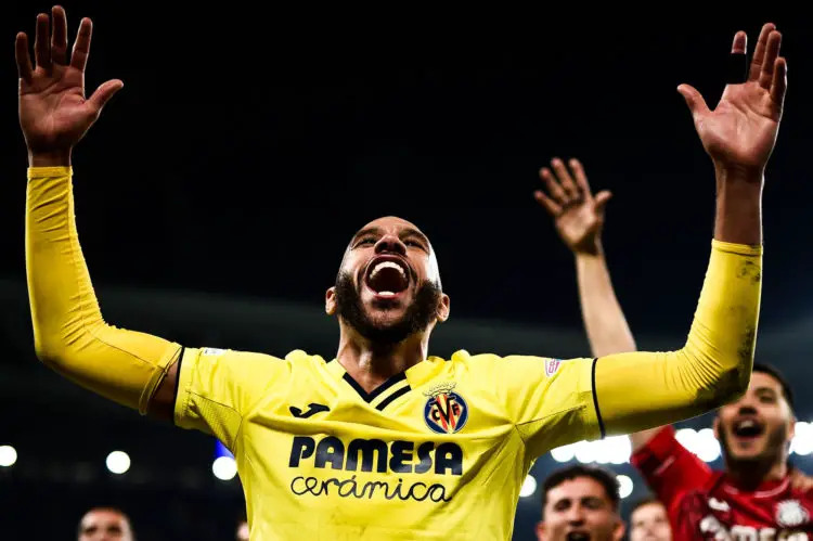 TURIN, ITALY - March 16, 2022: Etienne Capoue of Villarreal CF celebrates the victory at the end of the UEFA Champions League round of sixteen second leg football match between Juventus FC and Villarreal CF. (Photo by Nicolò Campo/Sipa USA) - Photo by Icon sport