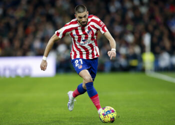 Yannick Ferreira Carrasco of Atletico de Madrid during the La Liga match between Real Madrid and Atletico de Madrid played at Santiago Bernabeu Stadium on February 25, 2023 in Madrid, Spain. (Photo by Cesar Cebolla / Pressinphoto / Icon Sport) - Photo by Icon sport