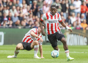 PSV player Johan Bakayoko   


  during the Dutch Eredivisie match between PSV Eindhoven and Ajax Amsterdam at Philips Stadion on April 23, 2023 in Eindhoven, Netherlands. (Photo by ProShots/Icon Sport)