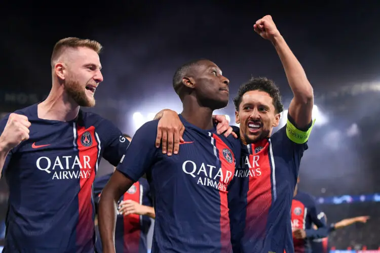 Milan SKRINIAR, Randal KOLO MUANI et MARQUINHOS - PSG (Photo by Philippe Lecoeur/FEP/Icon Sport)