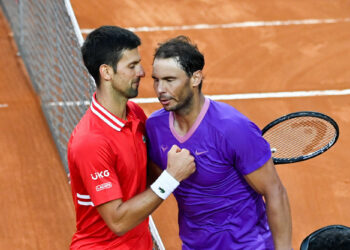 Novak Djokovic et Rafael Nadal
(Photo by Icon Sport)