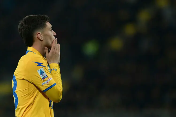 Frosinone's Matias Soule during the Serie A Tim soccer match between Frosinone and Lazio at the Frosinone Benito Stirpe stadium, Italy - Saturday, March 16, 2024 - Sport  Soccer ( Photo by Alfredo Falcone/LaPresse )   - Photo by Icon Sport