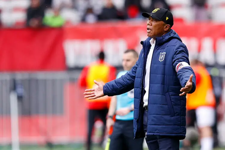 Antoine KOMBOUARE (Entraineur Nantes FCN) during the Ligue 1 Uber Eats match between Nice and Nantes at Allianz Riviera on March 31, 2024 in Nice, France.(Photo by Loic Baratoux/FEP/Icon Sport)   - Photo by Icon Sport