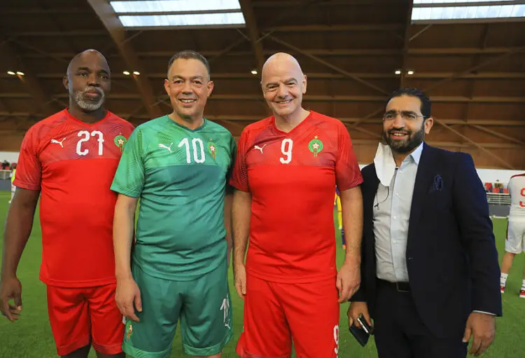 Fouzi Lekjaa et Gianni Infantino de nouveau mains dans la mains au dernier Congrès FIFA. ©Sports Inc  By Icon Sport   - Photo by Icon Sport