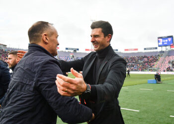 Joey Saputo (Président du Bologna F.C.) et Thiago Motta (Entraîneur du Bologna F.C.) - Photo by Icon Sport