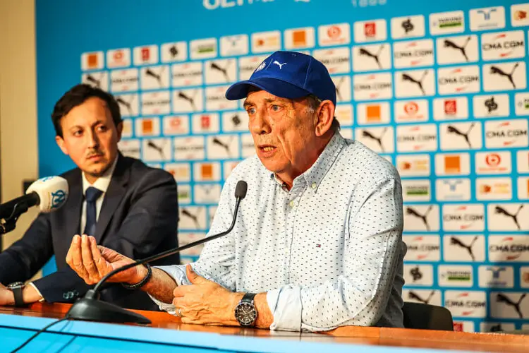 Pablo LONGORIA (Président OM) et Jean-Louis GASSET (Entraîneur OM) - Photo by Icon Sport