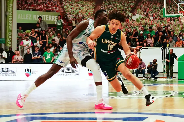 Sahel MOUHRI of Limoges during the Betclic Elite match between Nanterre and Limoges at Palais des Sports Maurice Thorez on April 13, 2024 in Nanterre, France.(Photo by Thomas Proisy/Icon Sport)   - Photo by Icon Sport