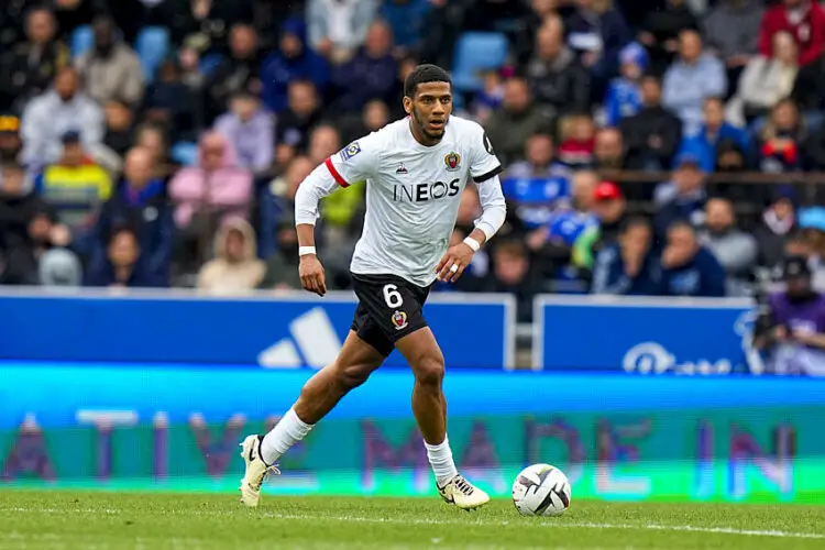 Jean Clair TODIBO of Nice during the Ligue 1 Uber Eats match between Strasbourg and Nice at Stade de la Meinau on April 28, 2024 in Strasbourg, France.(Photo by Hugo Pfeiffer/Icon Sport)   - Photo by Icon Sport