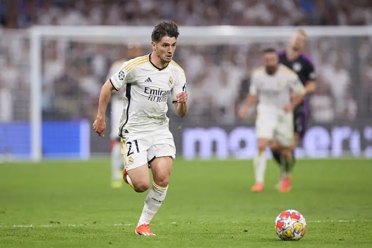 Brahim Diaz of Real Madrid CF in action during the 2023/2024 UEFA Champions League semi-final second leg football match between Real Madrid CF and FC Bayern Munchen at Santiago Bernabeu stadium. Final score: Real Madrid CF 2:1 FC Bayern Munchen (Photo by Federico Titone / SOPA Images/Sipa USA)   - Photo by Icon Sport