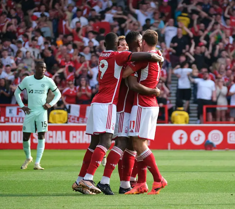 11th May 2024; The City Ground, Nottingham, England; Premier League Football, Nottingham Forest versus Chelsea; Willy Boly of Nottingham Forest celebrates his goal in the 16th minute for 1-1   - Photo by Icon Sport