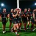 L'équipe du Stade Toulousain après l'écrasante victoire contre le Stade Français (Photo by Anthony Dibon/Icon Sport)