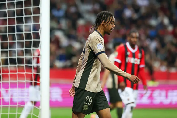 Bradley Barcola avec le Paris Saint-Germain à Nice - Photo by Icon Sport