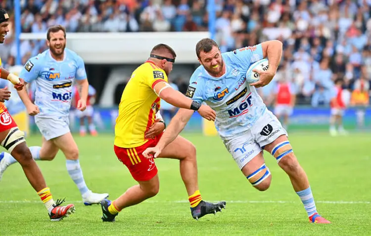 Thomas Ceyte avec l'Aviron Bayonnais face à l'USAP le 18 mai 2024 (Photo by Loic Cousin/Icon Sport)