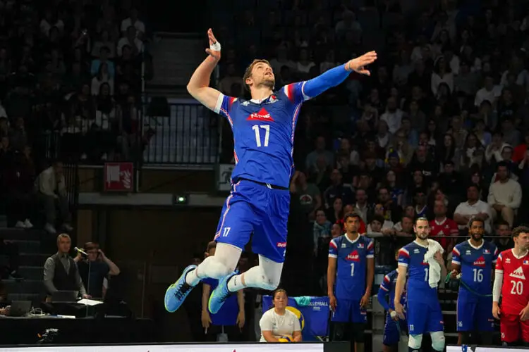 Trévor Clevenot of France during the International Friendly Volleyball match between France and Netherlands on May 18, 2024 at Co'met Arena in Orleans, France. Photo Laurent Lairys/ABACAPRESS.COM   - Photo by Icon Sport