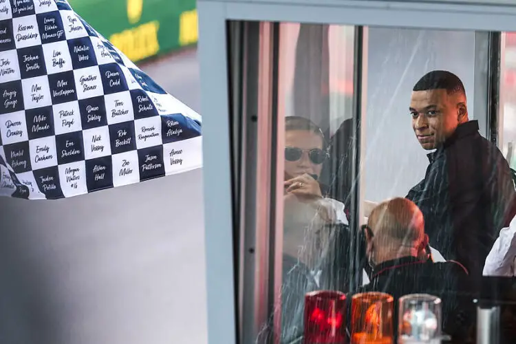 Kylian MBAPPE, football player waves the chequered flag during the F1 Grand Prix of Monaco, Race at Circuit de Monaco on May 26, 2024 in Monte-Carlo, Monaco.  (Photo by Johnny Fidelin/Icon Sport)   - Photo by Icon Sport