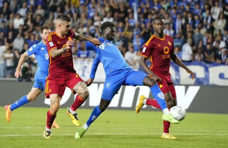 M'Baye Niang a vécu une soirée magique ce week-end en offrant le maintien à Empoli. Photo by Marco Bucco/La Presse)   - Photo by Icon Sport