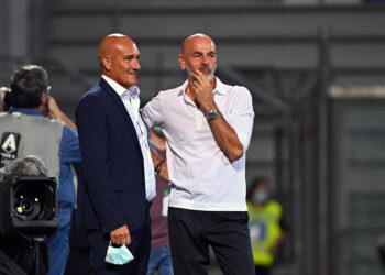 Giovanni Rossi (U.S.Sassuolo) et Stefano Pioli (AC Milan) - Photo by Icon Sport