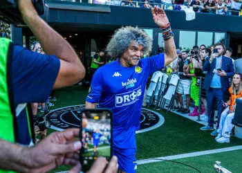 Player Carlos 'El Pibe' Valderrama is seen during the game "The Beautiful Game" played at the DRV PNK stadium in Fort Lauderdale, Florida, USA, 18 June 2022. Efe/ABACAPRESS.COM// Giorgio Viera - Photo by Icon sport   - Photo by Icon Sport