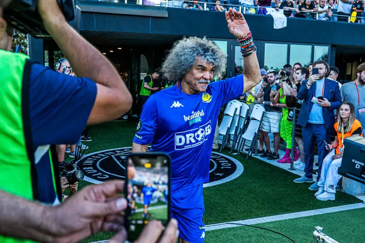 Player Carlos 'El Pibe' Valderrama is seen during the game "The Beautiful Game" played at the DRV PNK stadium in Fort Lauderdale, Florida, USA, 18 June 2022. Efe/ABACAPRESS.COM// Giorgio Viera - Photo by Icon sport   - Photo by Icon Sport