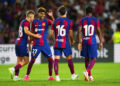 Fermin Lopez, Lamine Yamal, Ez Abde et Ansu Fati avec le FC Barcelone en 2023 - Photo by Icon Sport