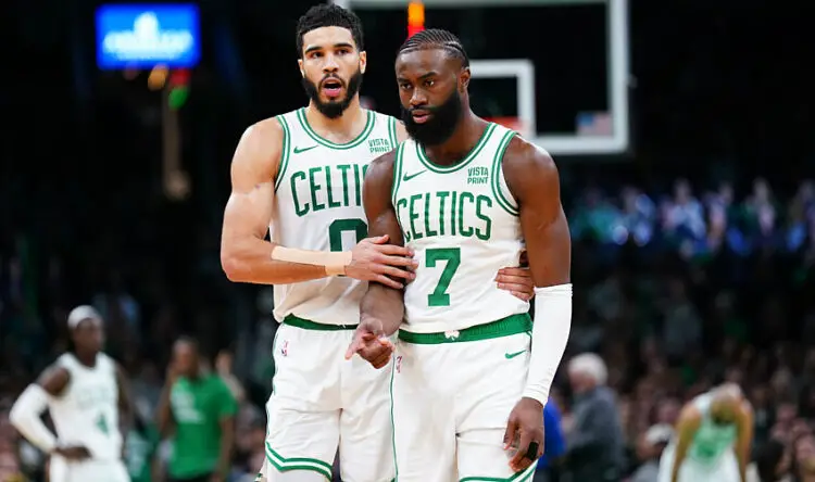 Jayson Tatum et Jaylen Brown
(Photo by Icon Sport)