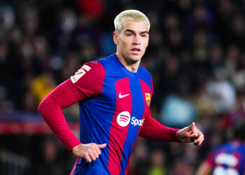 Marc Guiu of FC Barcelona during the La Liga EA Sports match between FC Barcelona and Granada CF, date 24, played at Lluis Companys Stadium on February 10, 2024 in Barcelona, Spain. (Photo by Colas Buera / Pressinphoto / Icon Sport) - Photo by Icon Sport   - Photo by Icon Sport