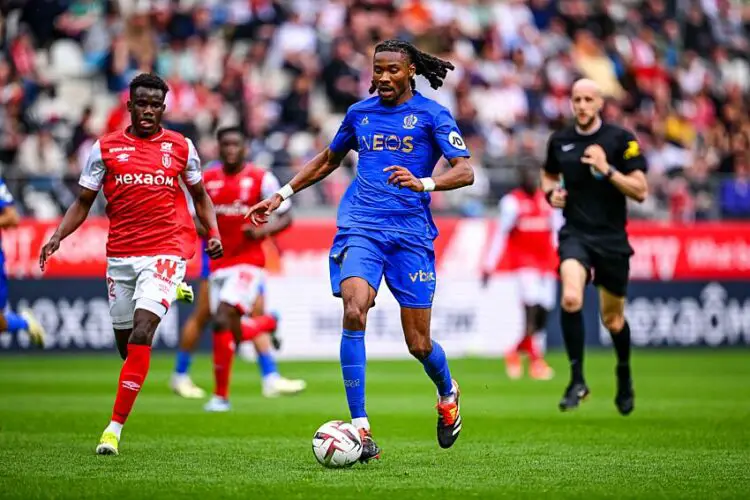 Kephren THURAM ULIEN of Nice during the Ligue 1 Uber Eats match between Reims and Nice at Stade Auguste Delaune on April 7, 2024 in Reims, France.(Photo by Baptiste Fernandez/Icon Sport)   - Photo by Icon Sport