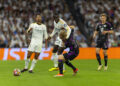 08.05.2024, Ferland Mendy (Real Madrid) au duel avec Konrad Laimer (Bayern Munich)- Photo by Icon sport