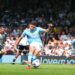 11th May 2024; Craven Cottage, Fulham, London, England; Premier League Football, Fulham versus Manchester City; Julian Alvarez of Manchester City scores from a penalty kick in the 90+6th minute for 0-4.   - Photo by Icon Sport