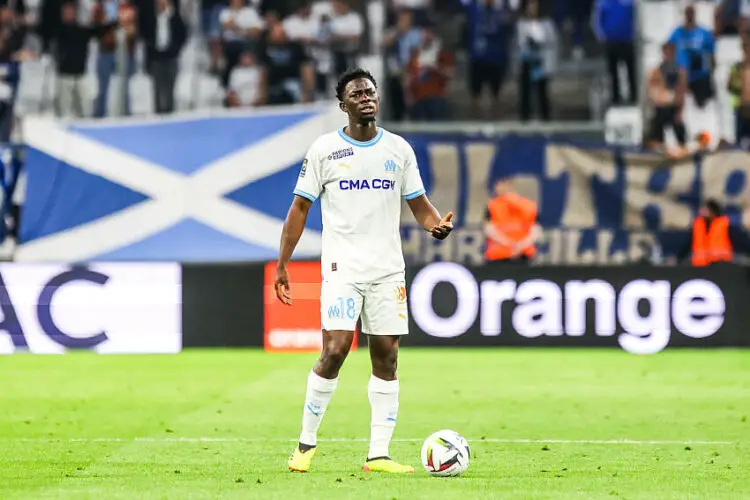 Bamo MEITE of Marseille during the Ligue 1 Uber Eats match between Marseille and Lorient at Orange Velodrome on May 12, 2024 in Marseille, France.(Photo by Johnny Fidelin/Icon Sport)   - Photo by Icon Sport