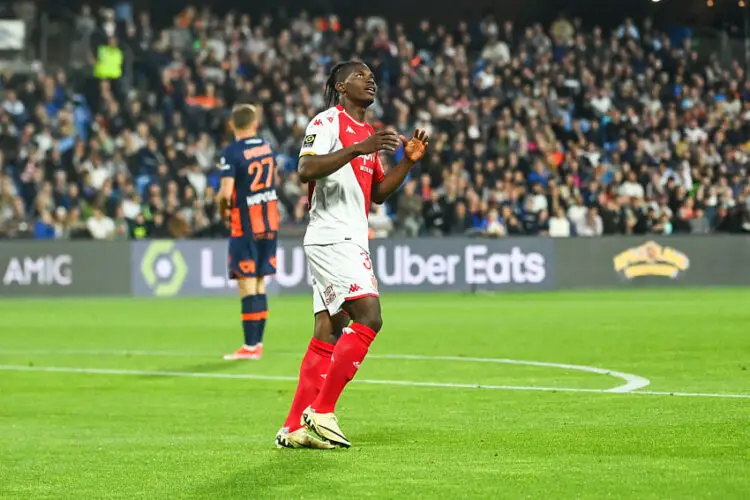 Breel EMBOLO of Monaco looks dejected during the Ligue 1 Uber Eats match between Montpellier and Monaco at Stade de la Mosson on May 12, 2024 in Montpellier, France.(Photo by Alexandre Dimou/Alexpress/Icon Sport)   - Photo by Icon Sport