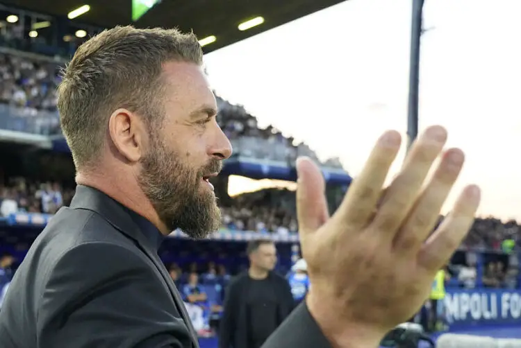 Roma's coach Daniele De Rossi during the Serie A soccer match between Empoli and Roma at the “Carlo Castellani - Computer Gross Arena” Stadium in Empoli (FI), center of Italy - Sunday, May 26, 2024. Sport - Soccer (Photo by Marco Bucco/La Presse)   - Photo by Icon Sport