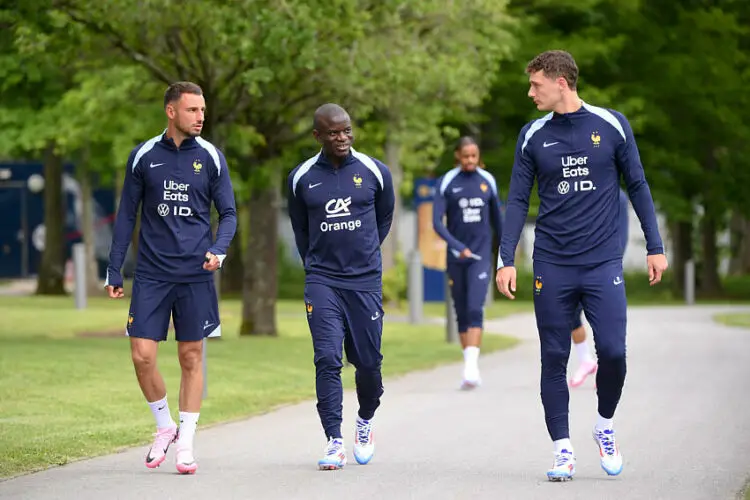 Benjamin Pavard, Jonathan, Clauss et N'golo Kanté avec les Bleus - Photo by Icon Sport