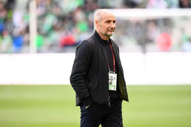 Pierre DREOSSI (Directeur sportif Metz FCM) during the Ligue 1 Uber Eats Playoffs first leg match between Saint-Etienne and Metz at Stade Geoffroy-Guichard on May 30, 2024 in Saint-Etienne, France.(Photo by Philippe Lecoeur/FEP/Icon Sport)   - Photo by Icon Sport