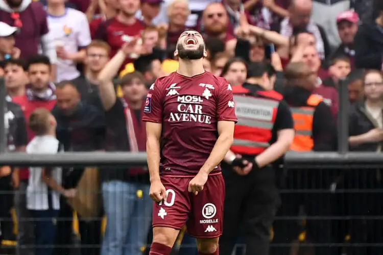 10 Georges MIKAUTADZE (fcm) during the Ligue 1 Uber Eats Playoffs second leg match between Metz and Saint-Etienne at Stade Saint-Symphorien on June 2, 2024 in Metz, France.(Photo by Anthony Bibard/FEP/Icon Sport)   - Photo by Icon Sport