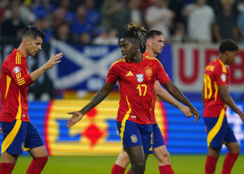 Morata avec Williams lors d'Espagne / Italie  - Photo by Icon Sport