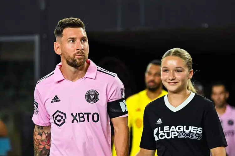 Lionel Messi et Harper Beckham - Icon Sport