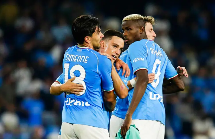 27.09.2023: Victor Osimhen,  Giacomo Raspadori et Giovanni Simeone (SSC Napoli) - Photo by Icon Sport