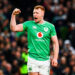 24 February 2024; Ciarán Frawley of Ireland celebrates during the Guinness Six Nations Rugby Championship match between Ireland and Wales at Aviva Stadium in Dublin. Photo by Seb Daly/Sportsfile   Photo by Icon Sport   - Photo by Icon Sport