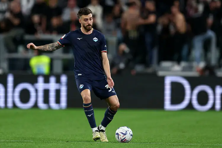 Mario Gila of Ss Lazio controls the ball during the Coppa Italia semi-final first leg match beetween Juventus Fc and Ss Lazio at Allianz Stadium on April 2, 2024 in Turin, Italy .  (Photo by sportinfoto/DeFodi Images) Photo by Icon Sport   - Photo by Icon Sport