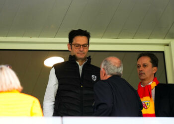 Joseph OUGHOURLIAN President of Lens during the Ligue 1 Uber Eats match between Lens and Le Havre at Stade Bollaert-Delelis on April 6, 2024 in Lens, France.(Photo by Hugo Pfeiffer/Icon Sport)   - Photo by Icon Sport