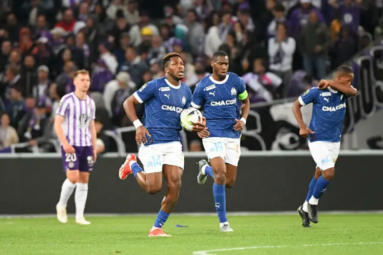 Faris Moumbagna avec l'OM à Toulouse en 2024 - Photo by Icon Sport