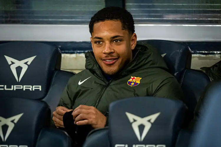 Vitor Roque (FC Barcelona) smiles during a La Liga EA Sports match between FC Barcelona and Valencia CF at Estadi Olimpic Lluis Companys, in Barcelona, ,Spain on April 29, 2024. Photo by Felipe Mondino   Photo by Icon Sport   - Photo by Icon Sport