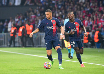 Nuno MENDES, Kylian MBAPPE - Photo by Icon Sport