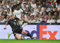 Matthijs de Ligt au duel avec Vinicius lors de Bayern / Real Madrid - Photo by Icon Sport