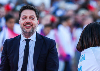 Benoit PAYAN, mayor of Marseille during the Olympic Torch Relay of Olympic Games Paris 2024 on May 9, 2024 in Marseille, France.  (Photo by Johnny Fidelin/Icon Sport)   - Photo by Icon Sport