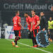 Benjamin BOURIGEAUD of Stade Rennais FC , Ibrahim SALAH of Stade Rennais FC and Bertug YILDIRIM of Stade Rennais FC during the Ligue 1 Uber Eats match between Rennes and Lens at Roazhon Park on May 12, 2024 in Rennes, France.(Photo by Christophe Saidi/FEP/Icon Sport)   - Photo by Icon Sport