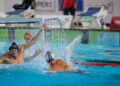 Edoardo Di Somma of Italy (R) and Emil Morgen Bjorch of France (L) seen in action during the friendly water polo match between Italy and France in the 60th Settecolli International Swimming Championships at Stadio del Nuoto Foro Italico. Italy national team beats France with a score 10-5. (Photo by Davide Di Lalla / SOPA Images/Sipa USA)   - Photo by Icon Sport